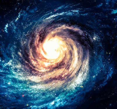 Incredibly beautiful spiral galaxy somewhere in deep space